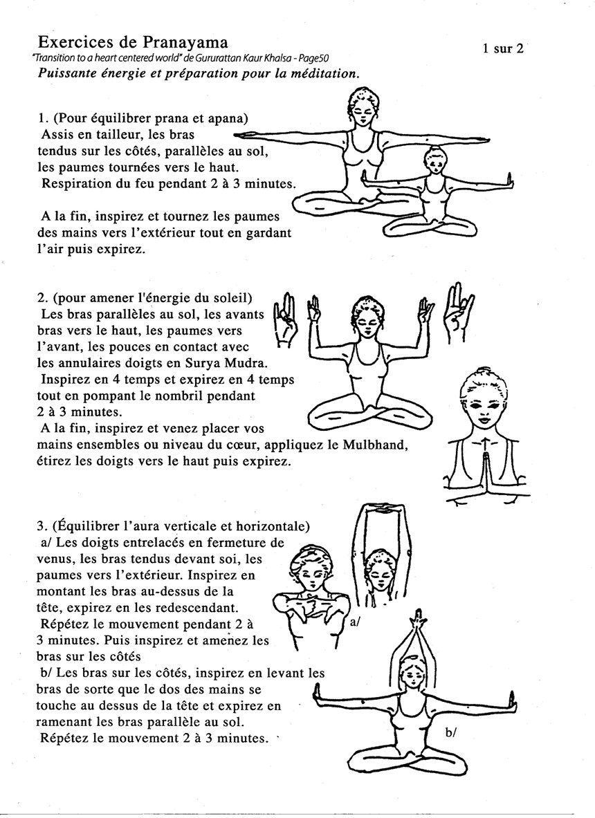 Exercices de PRANAYAMA