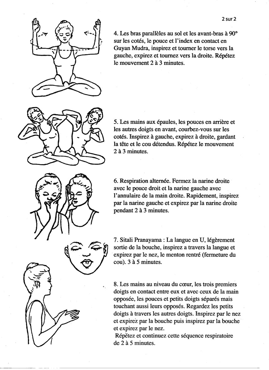 Exercices de PRANAYAMA