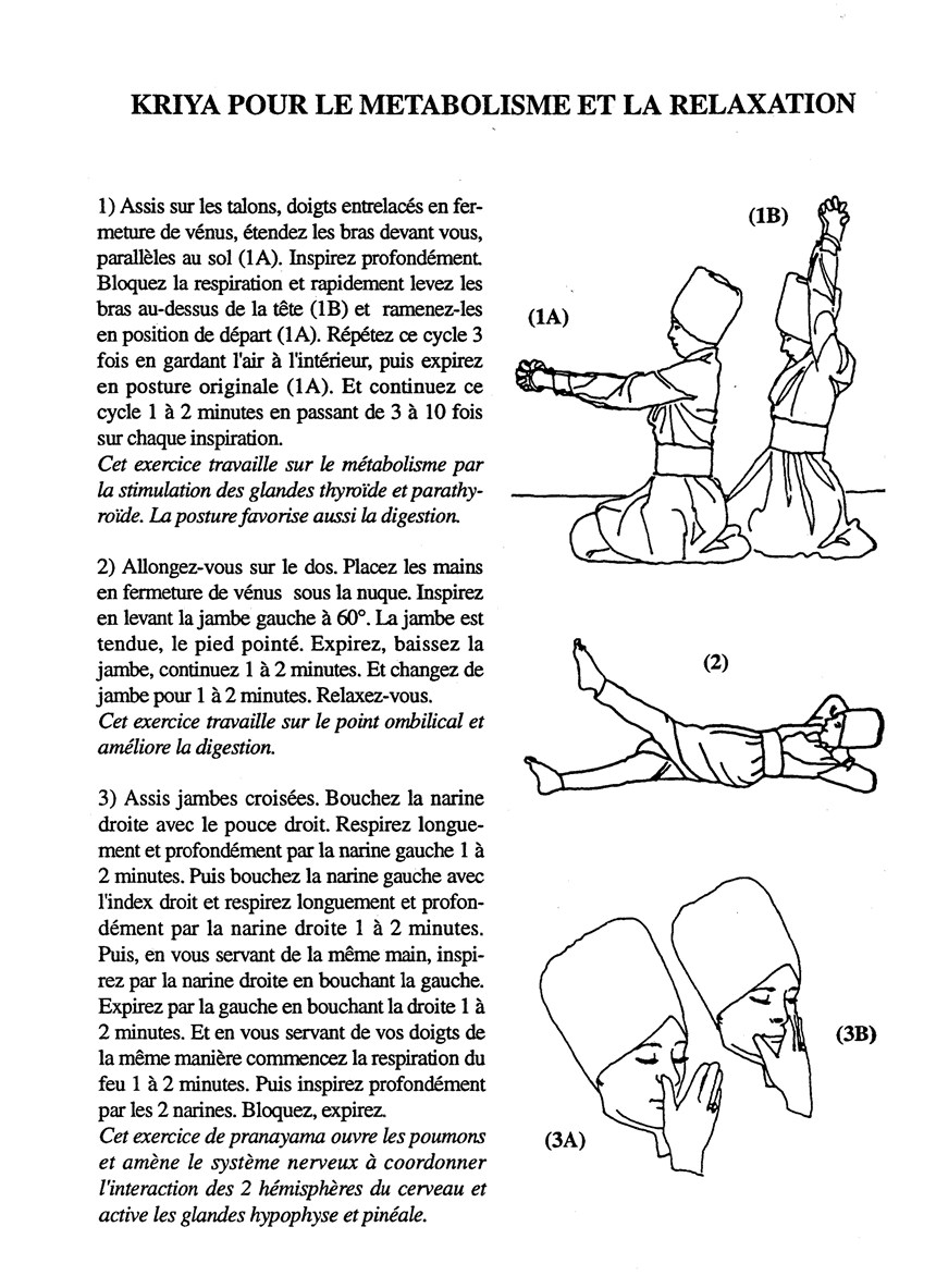 Kriya pour le Métabolisme et la Relaxation page 1